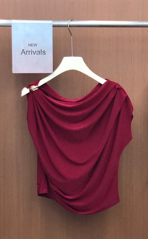 Wide Cowl Neck Design Top